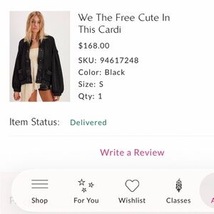 We the free cute in this cardi black small